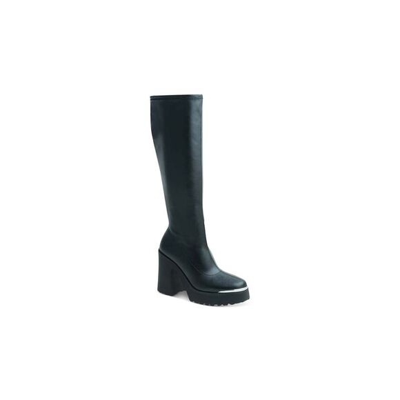 WILD PAIR Womens Black Zipper Killian Round Toe Block Heel Riding Boot 8.5 M - Picture 1 of 4